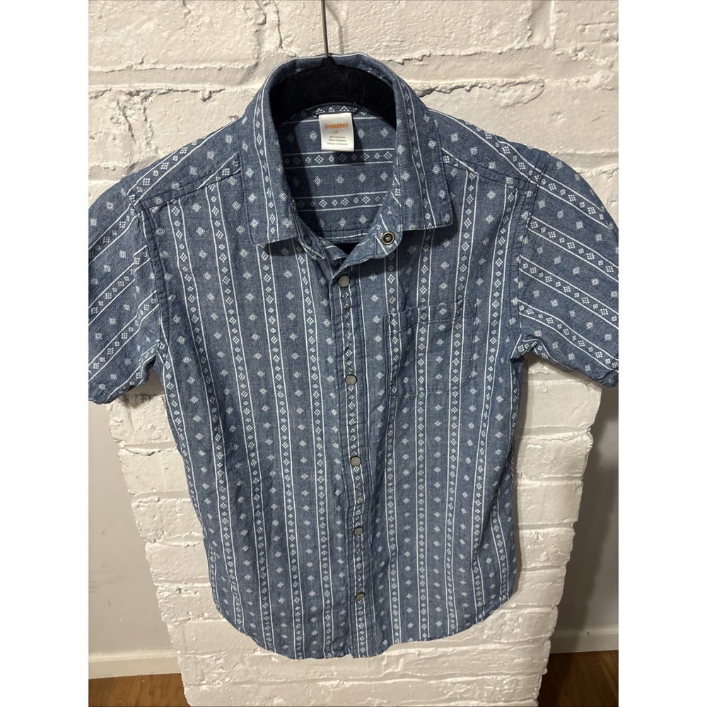 Gymboree  Button Down Snap Button Chambray Shirt Size‎ 12 Boys